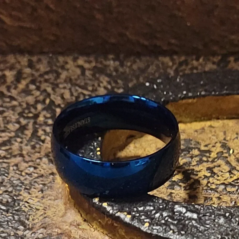 Men's Blue Promise Ring - Guys Promise Ring - Promise Ring For Him